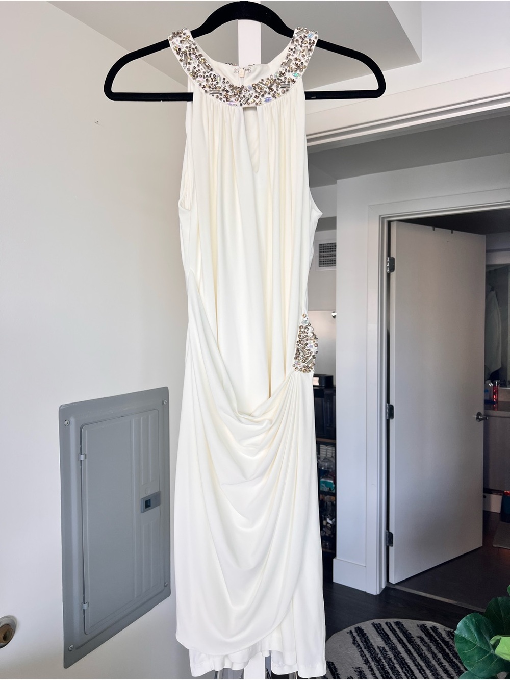 Vintage Joanna Chen Sequined Formal/Nighttime Dress White Size 10